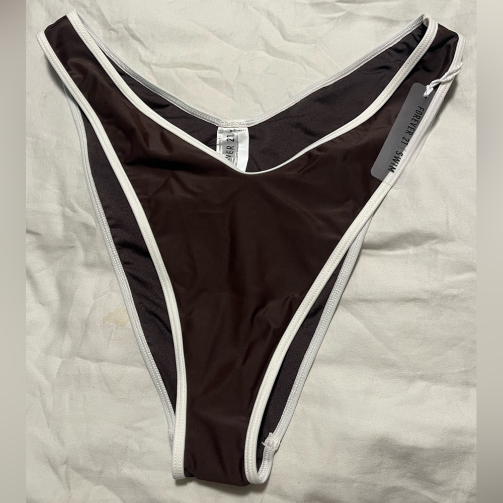 Forever 21 Black and White Bikini Bottom